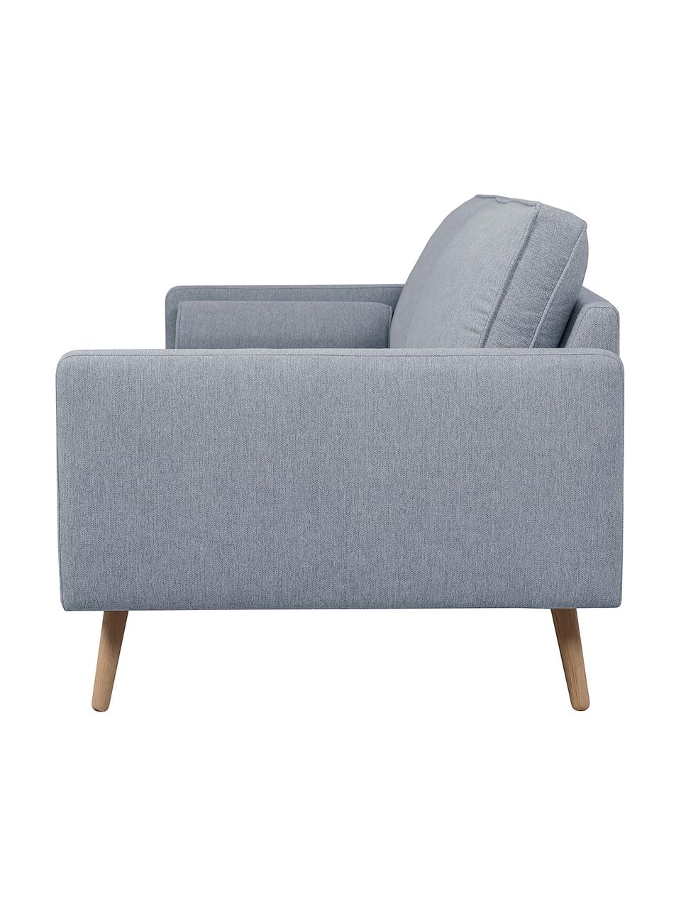 Sofa Saint (3-Sitzer) in Blaugrau mit Eichenholz-Füßen, Bezug: Polyester Der hochwertige, Gestell: Massives Kiefernholz, Spa, Webstoff Blaugrau, B 210 x T 93 cm