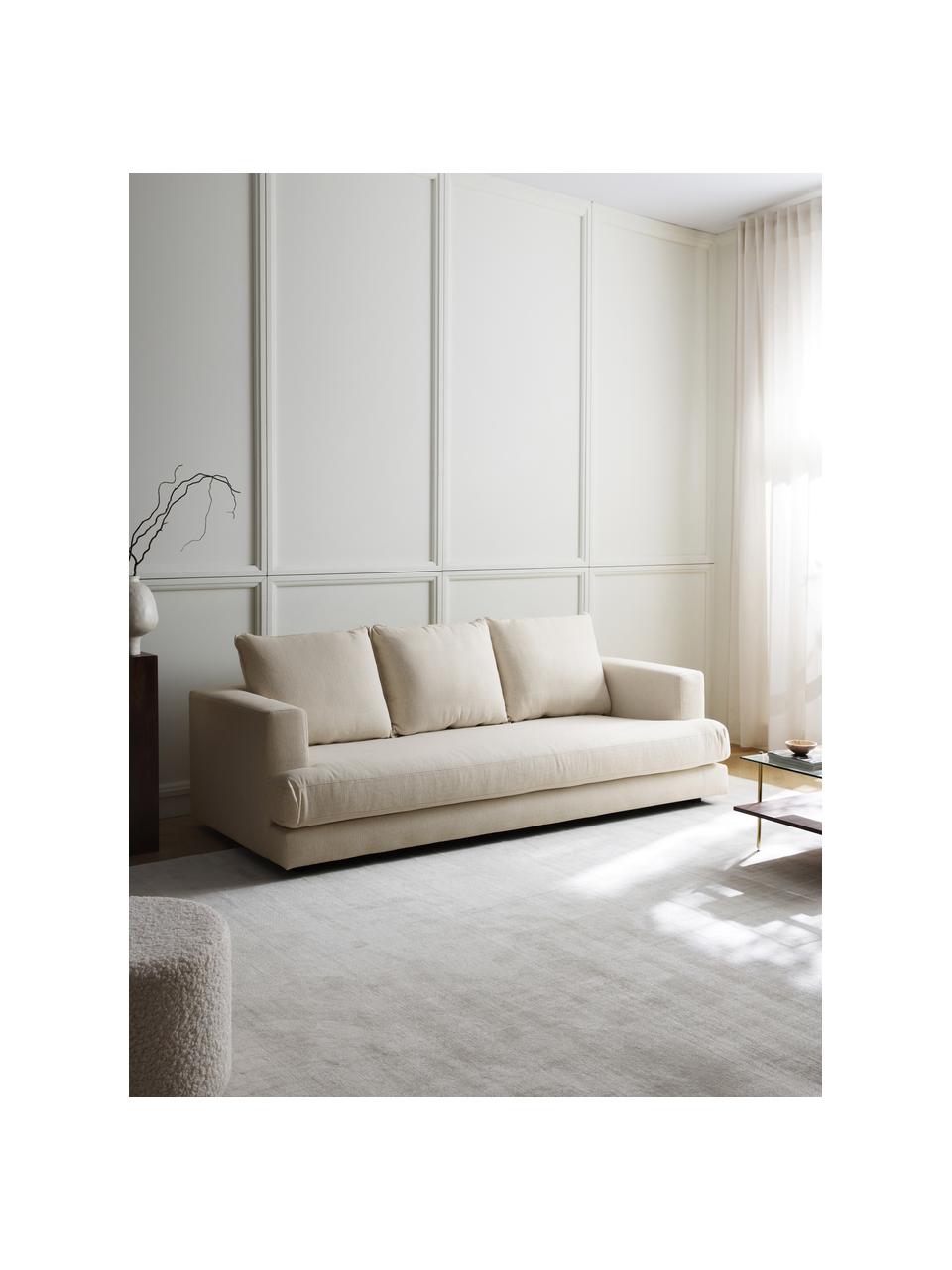 Sofa Tribeca (3-osobowa), Tapicerka: 100% poliester Dzięki tka, Stelaż: lite drewno sosnowe z cer, Nogi: lite drewno sosnowe z cer, Beżowa tkanina, S 228 x G 104 cm