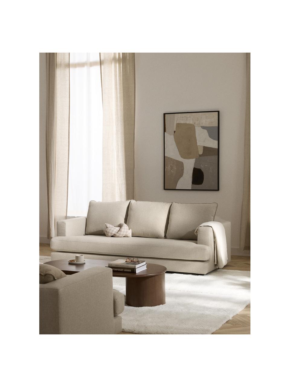 Sofa Tribeca (3-Sitzer), Bezug: 100 % Polyester Der hochw, Gestell: Massives Kiefernholz, Füße: Massives Buchenholz, lack, Webstoff Beige, B 228 x T 104 cm