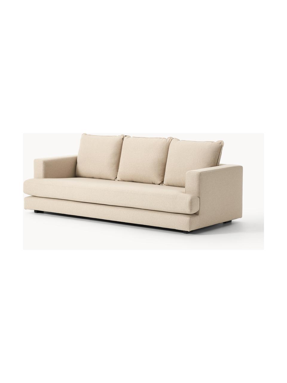 Sofa Tribeca (3-Sitzer), Bezug: 100 % Polyester Der hochw, Gestell: Massives Kiefernholz, Füße: Massives Buchenholz, lack, Webstoff Beige, B 228 x T 104 cm