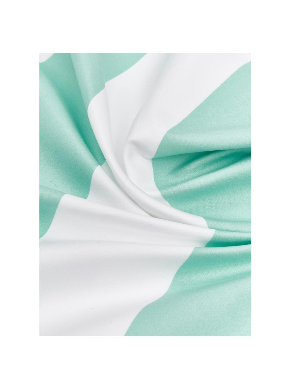 Serviette de plage en microfibre Cabana, à séchage rapide, Microfibre (80 % polyester, 20 % polyamide), Vert menthe, blanc, larg. 90 x long. 200 cm