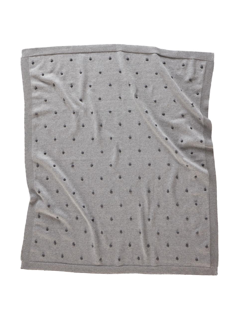 Plaid per bambini Alessia, 100% cotone organico, Grigio, Larg. 80 x Lung. 100 cm