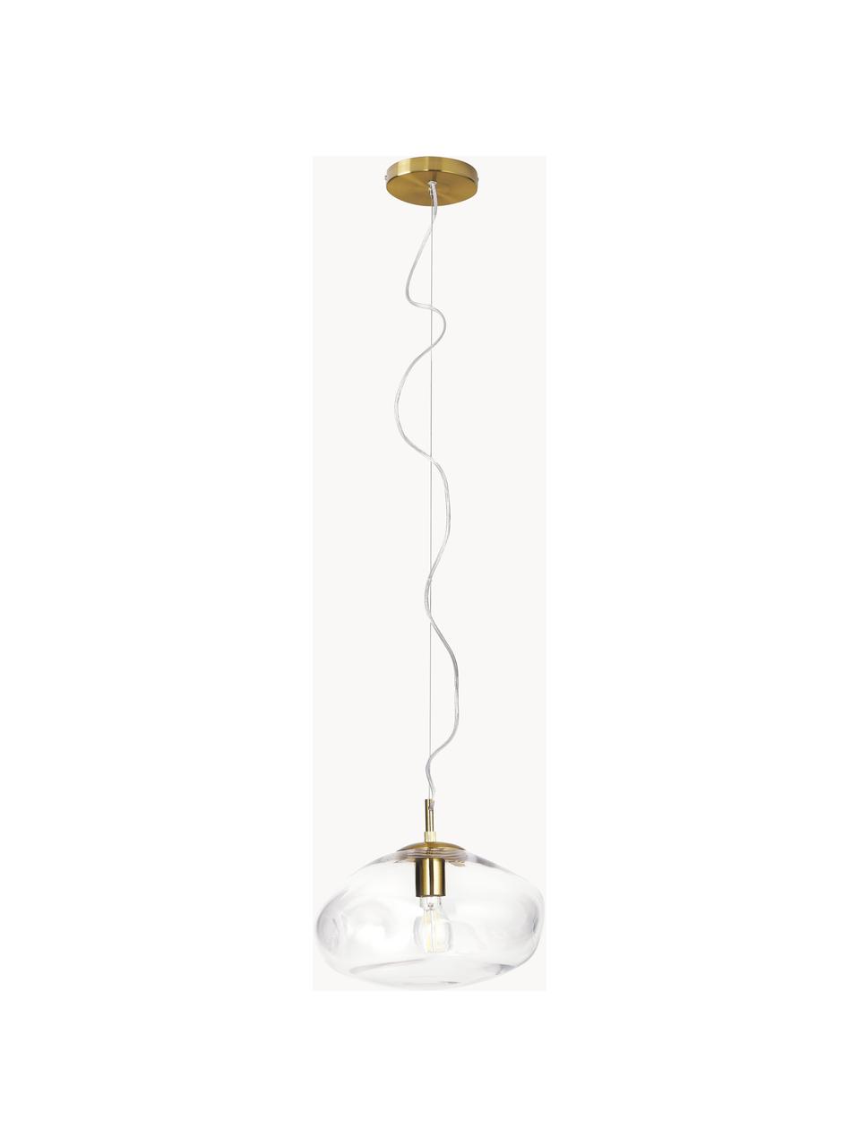 Lámpara de techo Amora, Pantalla: vidrio, Cable: plástico, Transparente, dorado, Ø 35 x Al 20 cm