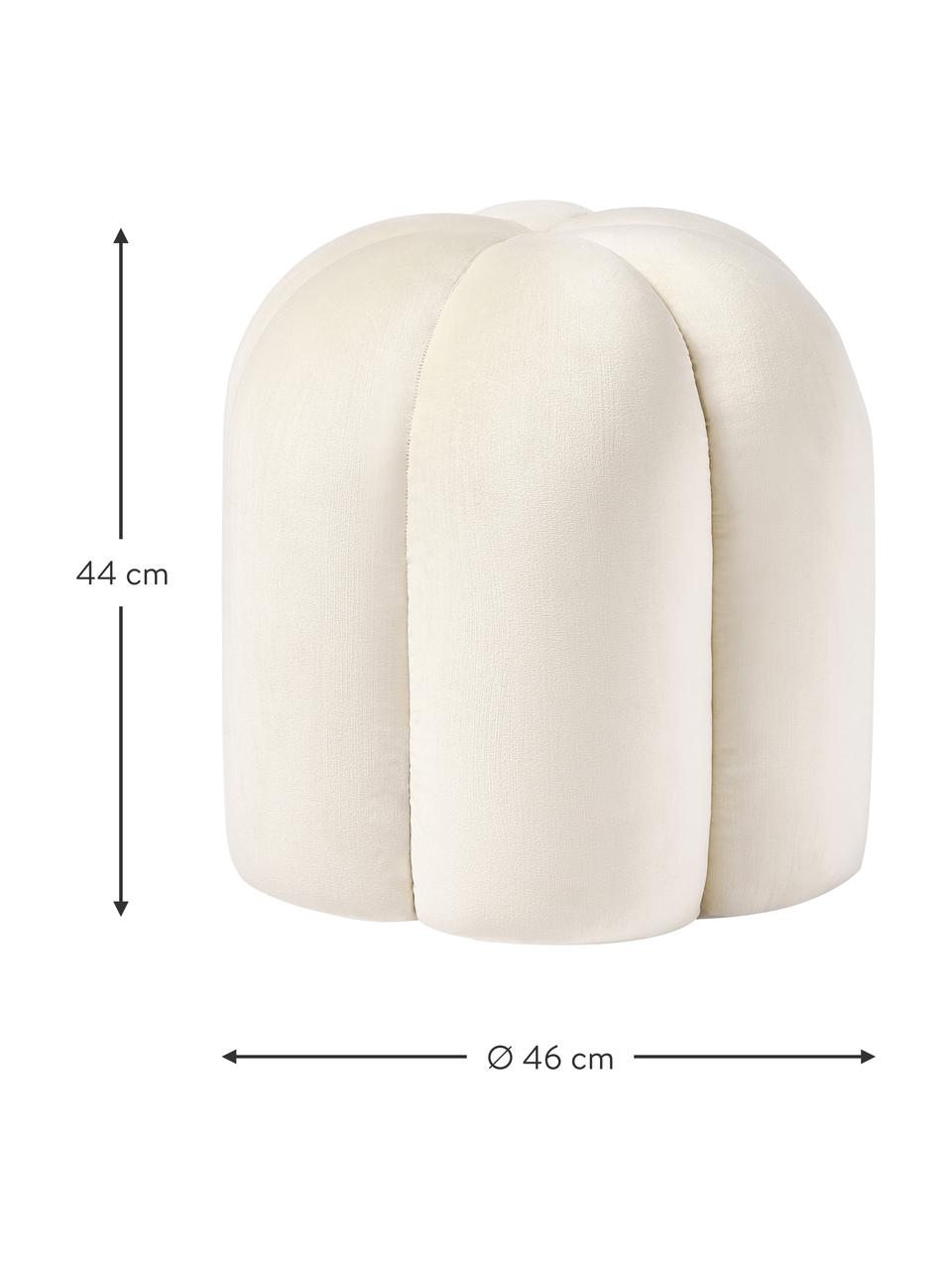 Samt-Hocker Cali, Bezug: Polyestersamt, Samt Cremeweiß, Ø 46 x H 44 cm