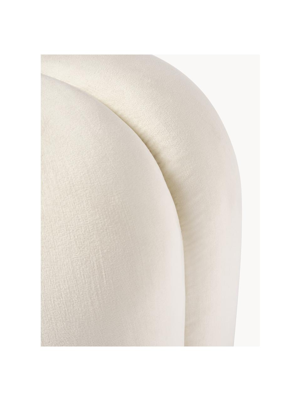 Pouf in velluto Cali, Rivestimento: velluto di poliestere, Velluto bianco crema, Ø 46 x Alt. 44 cm