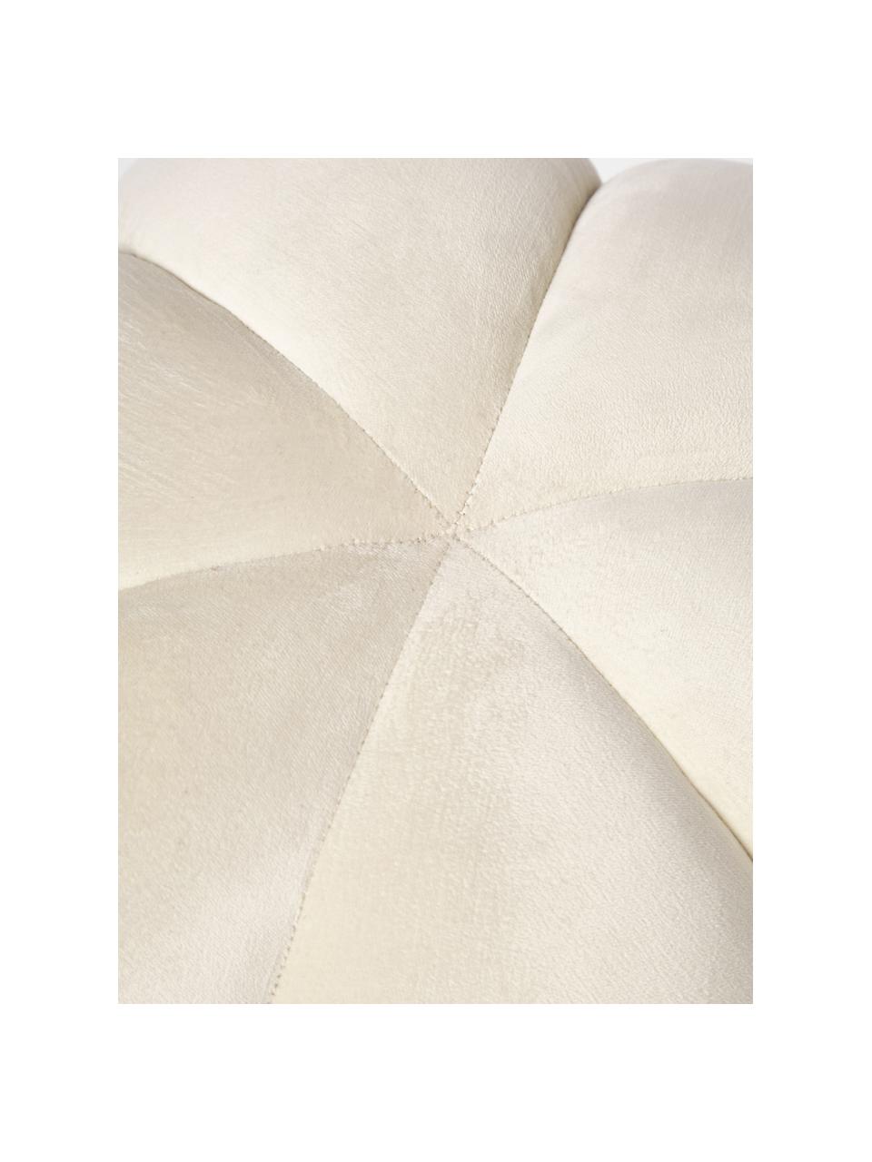 Pouf en velours Cali, Velours blanc crème, Ø 46 x haut. 44 cm