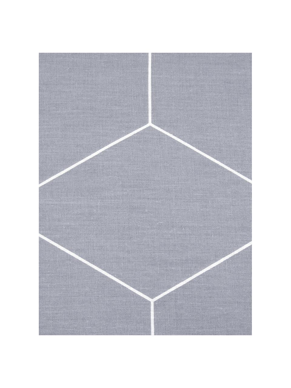 Bavlněné povlaky na polštáře s grafickým vzorem Lynn, 2 ks, Šedá, krémově bílá, Š 40 cm, D 80 cm