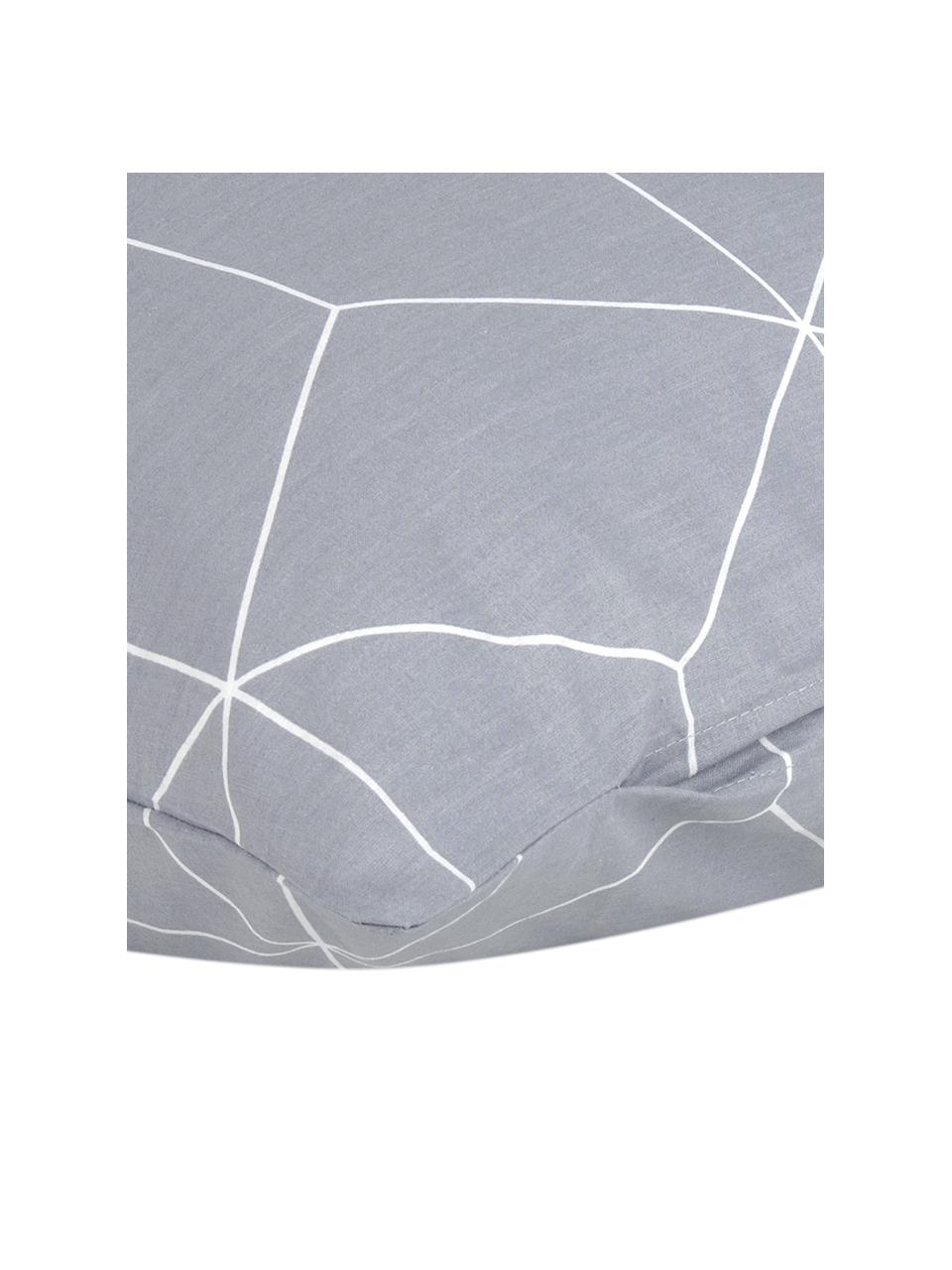 Bavlnená obliečka na vankúš s grafickým vzorom Lynn, 2 ks, Sivá, krémová biela, Š 40 x D 80 cm
