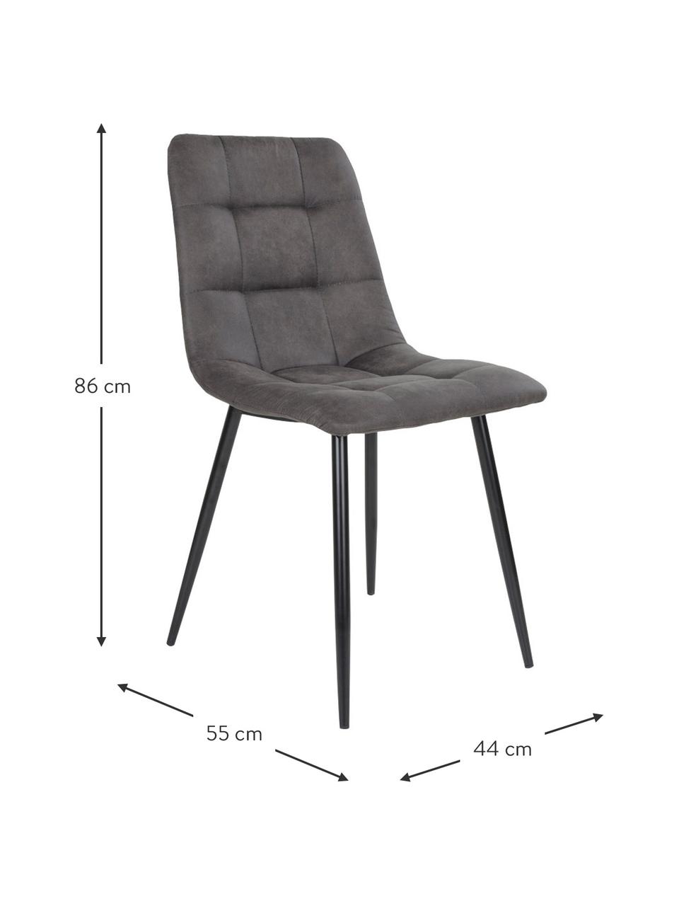 Silla tapizada en microfibra Middleton, Tapizado: microfibra, Patas: metal recubierto, Tejido gris, An 44 x F 55 cm