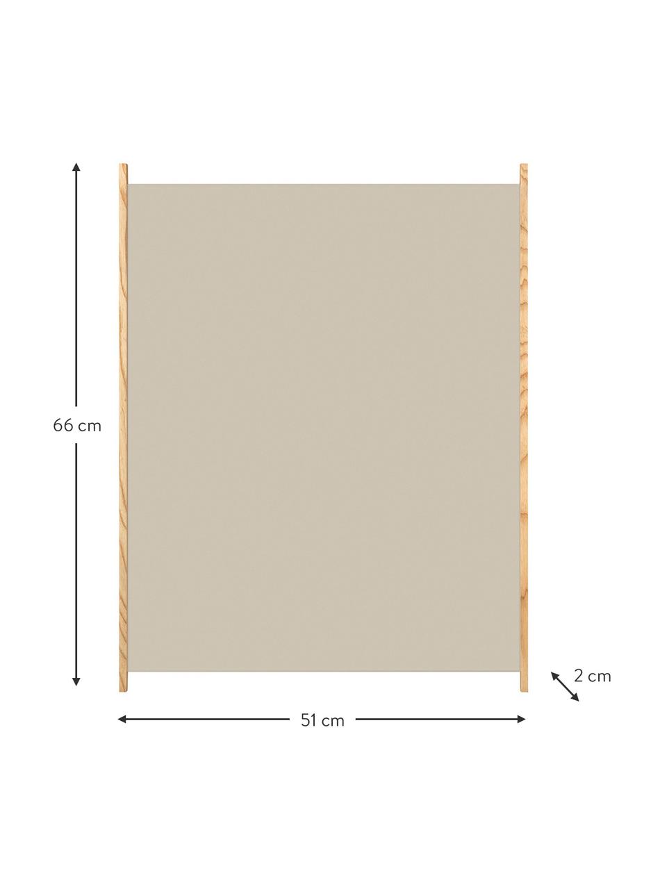 Koreo magnetisch prikbord met houten frame, Frame: essenhout, Beige, B 51 x H 66 cm