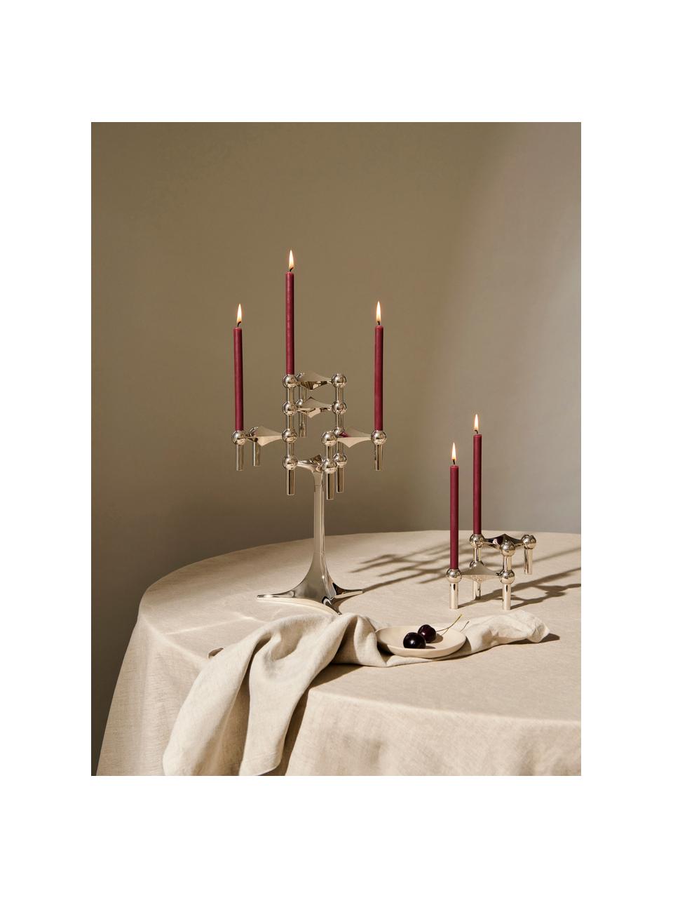 Tenké stolní svíčky Stoff Nagel, 12 ks, Parafínový vosk, Vínově červená, V 18 cm