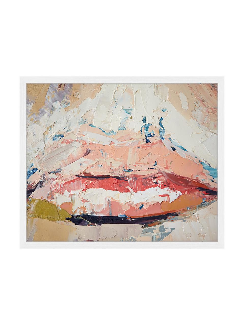 Stampa digitale incorniciata Kiss Me, Immagine: stampa digitale su carta,, Cornice: legno verniciato, Multicolore, Larg. 63 x Alt. 53 cm