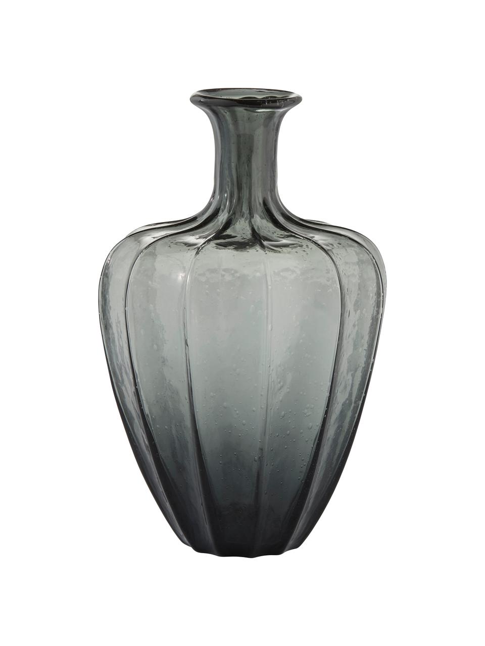 Grosse Glasvase Miyanne, Glas, Dunkelgrau, transparent, Ø 23 x H 35 cm