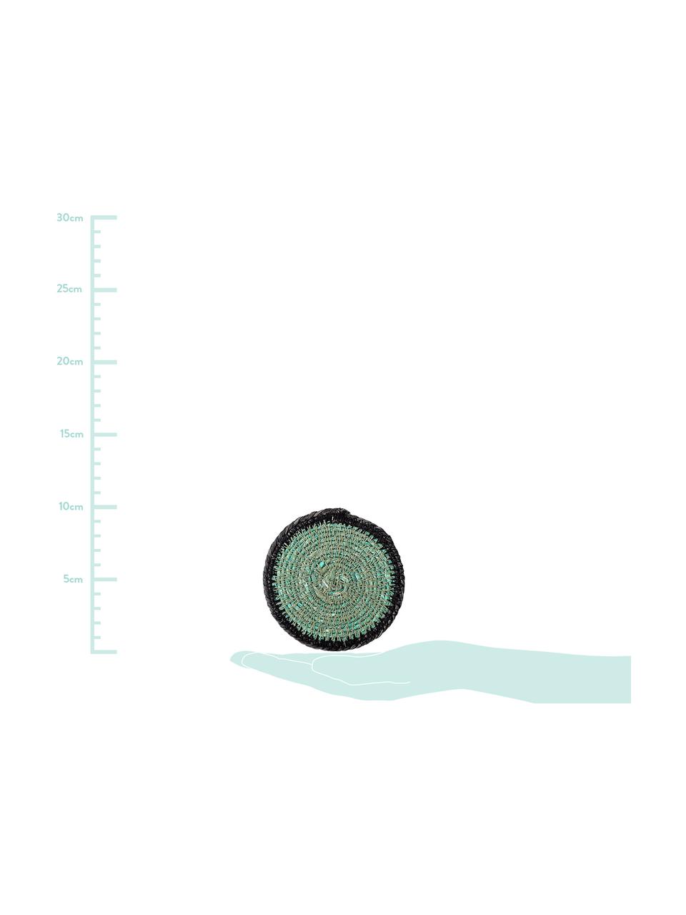 Komplet podstawek z trawy morskiej Costa, 5 elem., Trawa morska, Beżowy, zielony, czarny, Ø 10 x W 1 cm