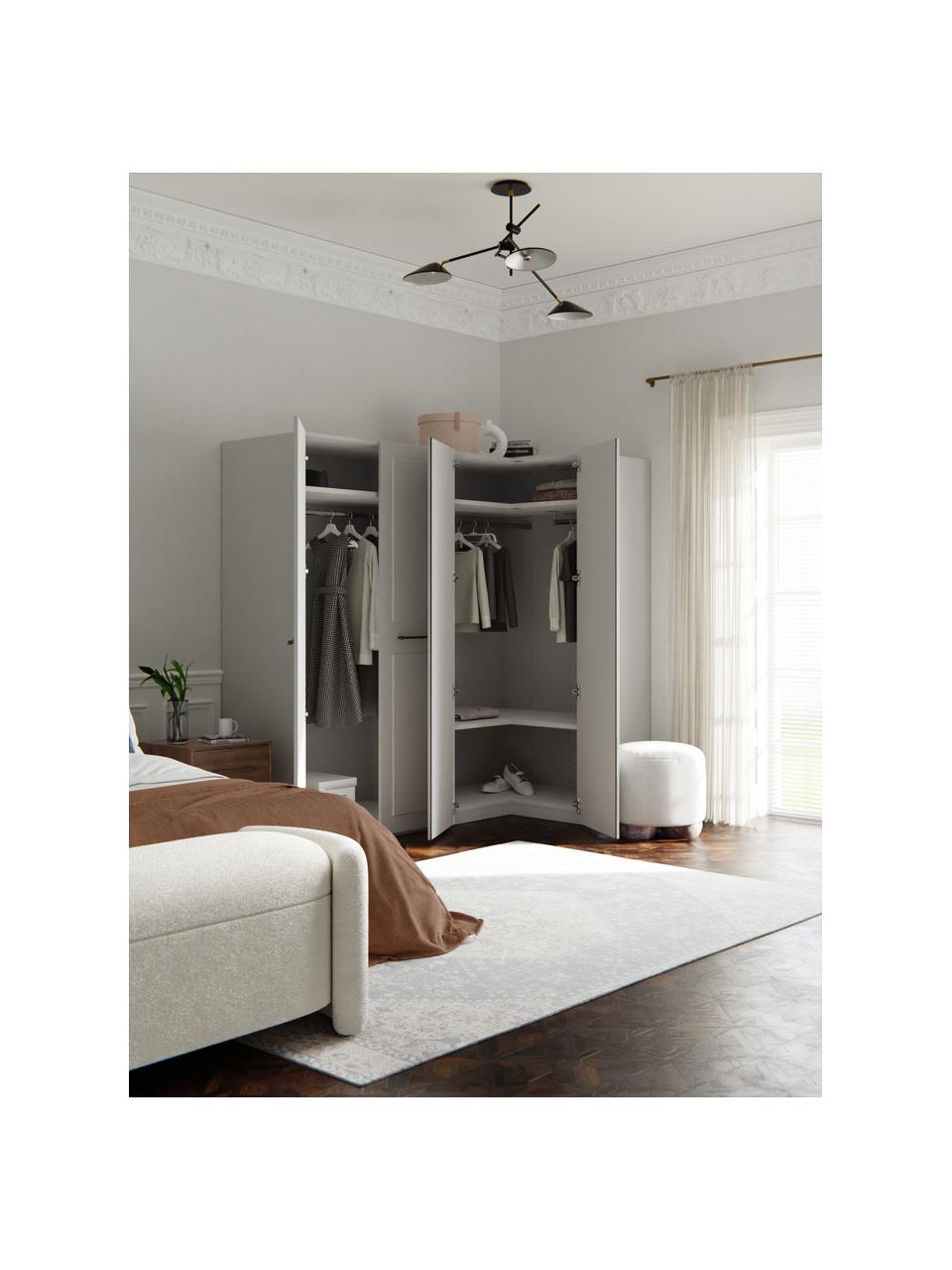 Armoire d'angle modulaire Charlotte, larg. 215 cm, plusieurs variantes, Gris, Basic Interior : larg. 215 x haut. 200 cm, avec module d'angle