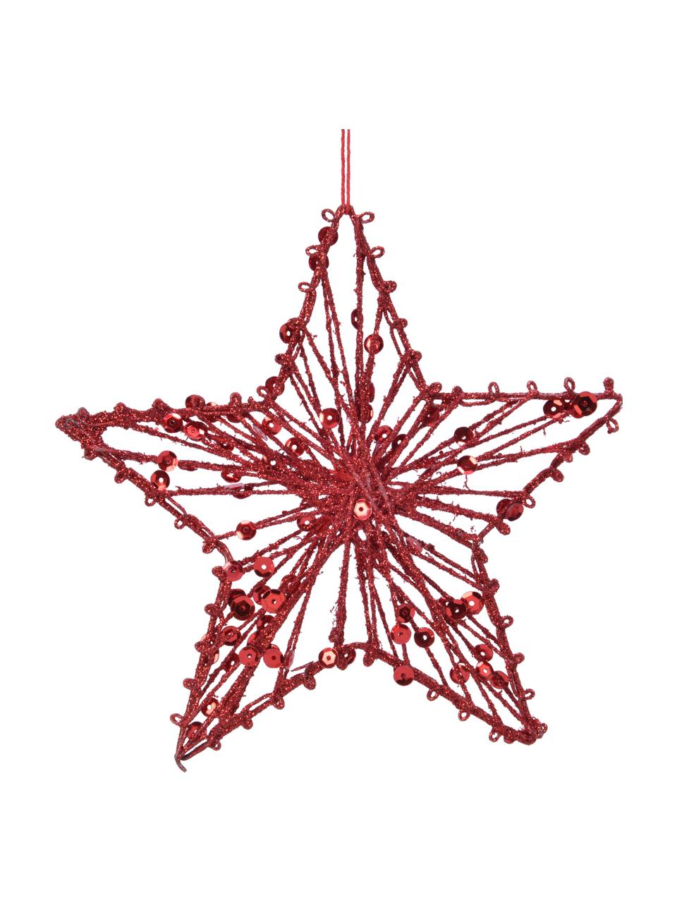 Deko-Anhänger Red Star, 2 Stück, Metall, Rot, B 15 x H 15 cm