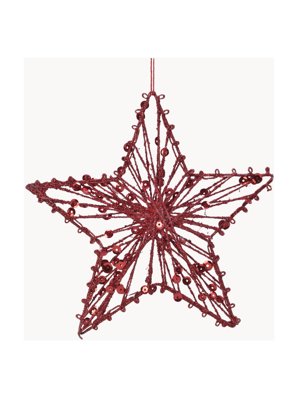 Ciondoli decorativi Red Star 2 pz, Metallo, Rosso, Larg. 15 x Alt. 15 cm