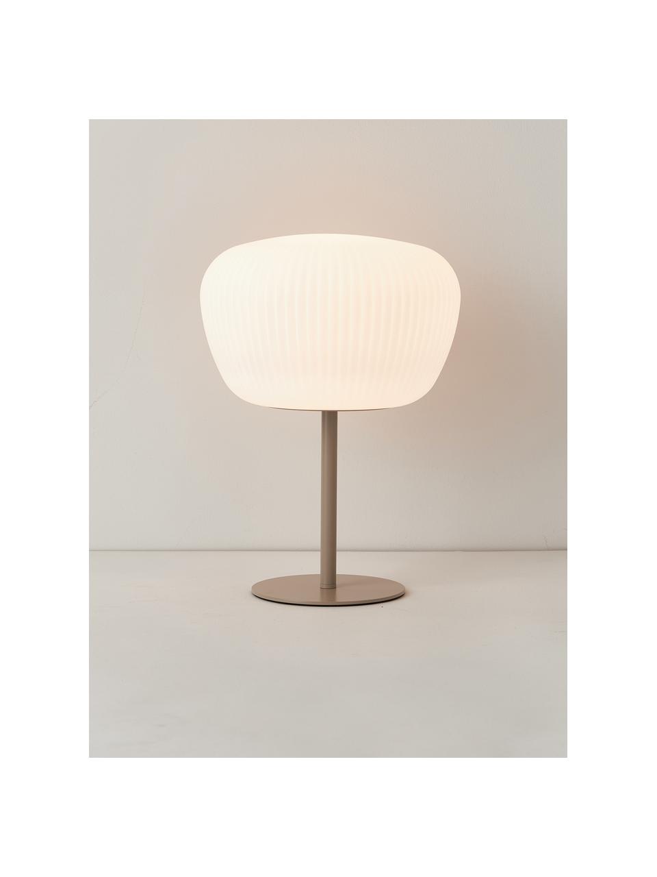 Lampe à poser mobile d'extérieur Tara, intensité lumineuse variable, Blanc, beige clair, Ø 25 x haut. 35 cm