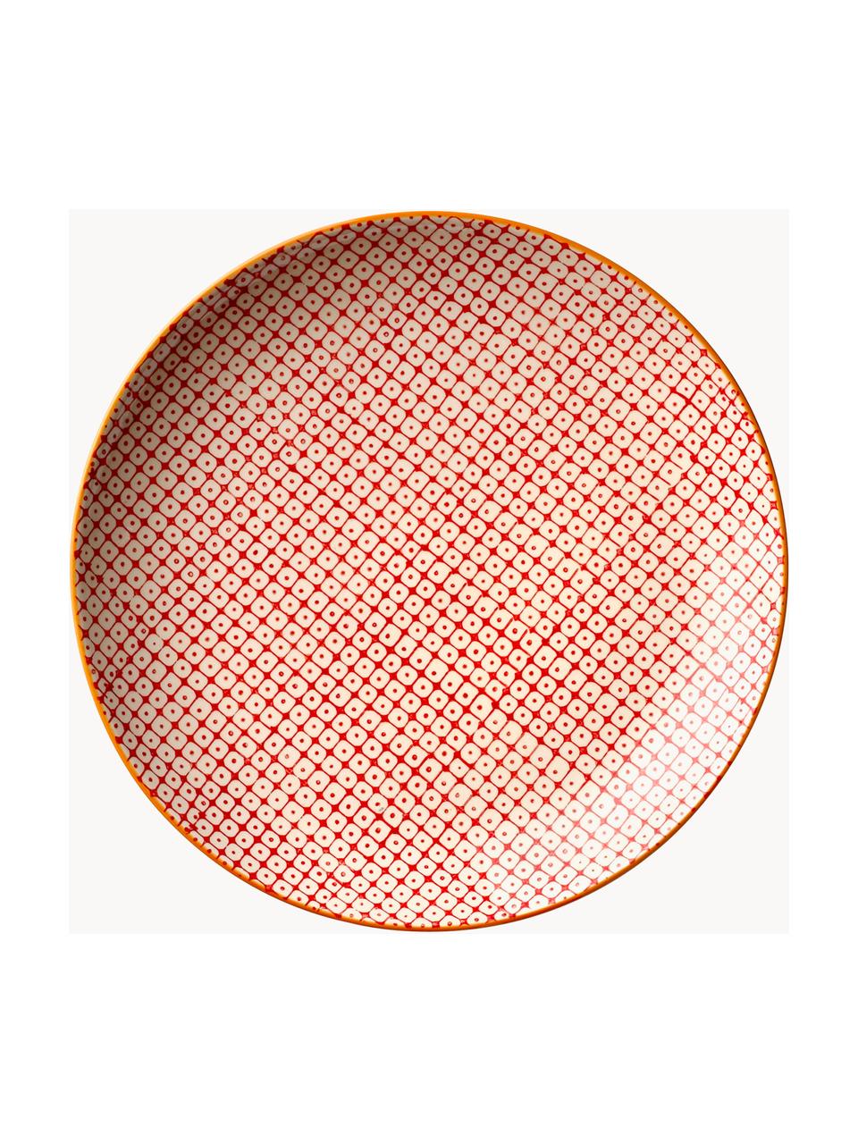 Súprava ručne vyrobených raňajkových tanierov s jemným vzorom Carla, 3 diely, Keramika, Viacfarebná, Ø 20 cm