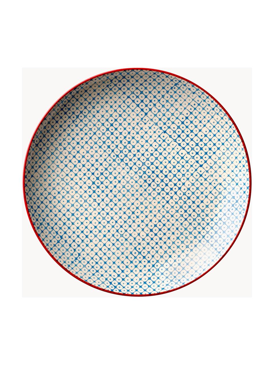 Komplet ręcznie malowanych talerzy śniadaniowych Carla, 3 elem., Ceramika, Wielobarwny, Ø 20 cm