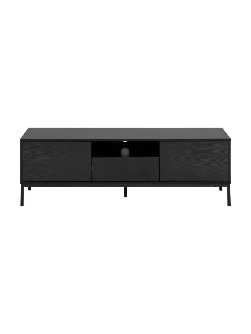 Enfilade avec 2 portes Seaford, Noir, larg. 140 x haut. 45 cm