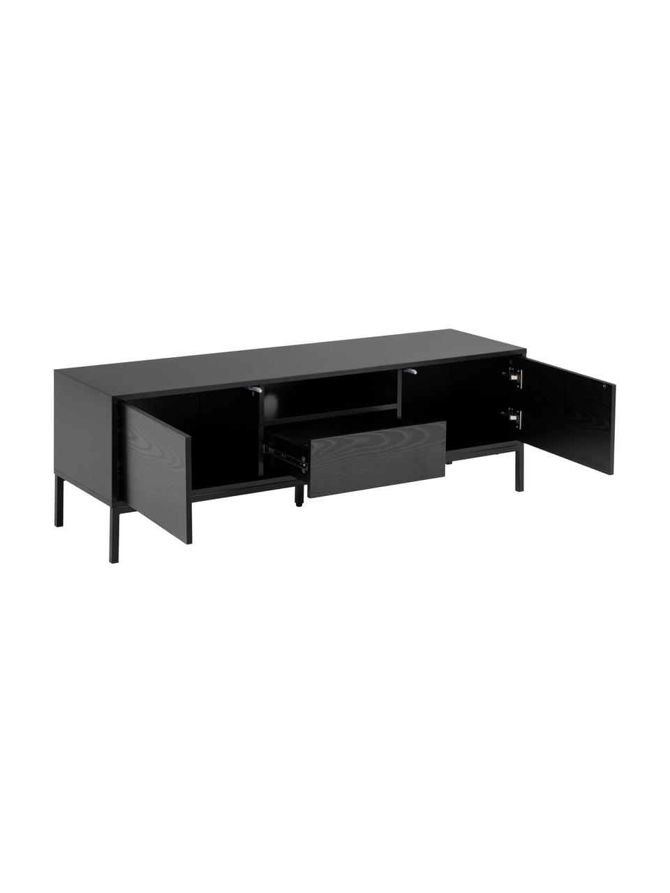 Komoda Seaford, Korpus: płyta pilśniowa średniej , Nogi: metal malowany proszkowo, Czarny, S 140 x W 45 cm