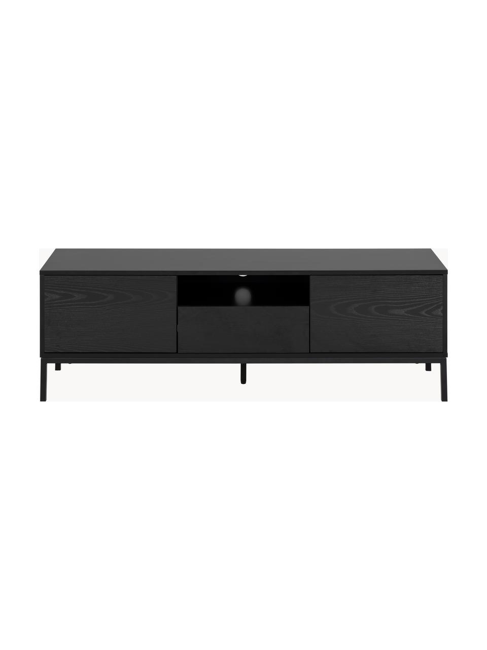 Credenza Seaford, Piedini: metallo verniciato a polv, Nero, Larg. 140 x Alt. 45 cm