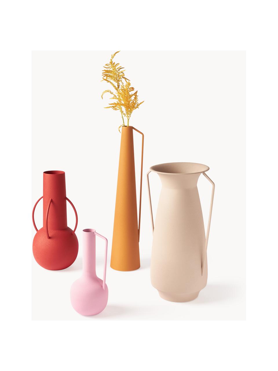Set di 4 vasi decorativi fatti a mano Roman, Ferro verniciato a polvere, Arancione, terracotta, rosa cipria, beige chiaro, Set in varie misure