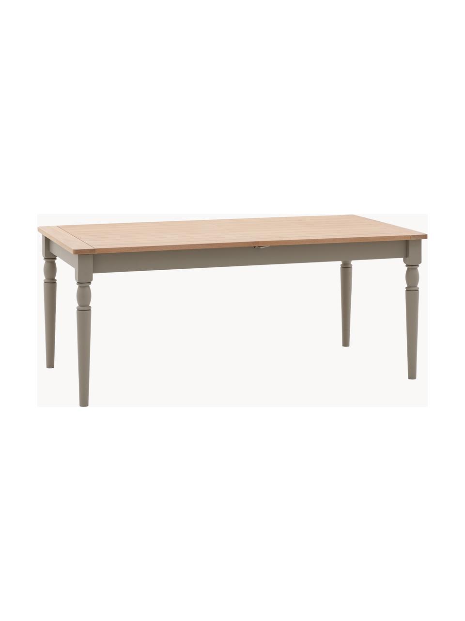 Tavolo da pranzo allungabile in legno Eton, 180-230 x 95 cm, Struttura: legno di quercia vernicia, Legno di quercia, taupe, Larg. 180 x Prof. 95 cm