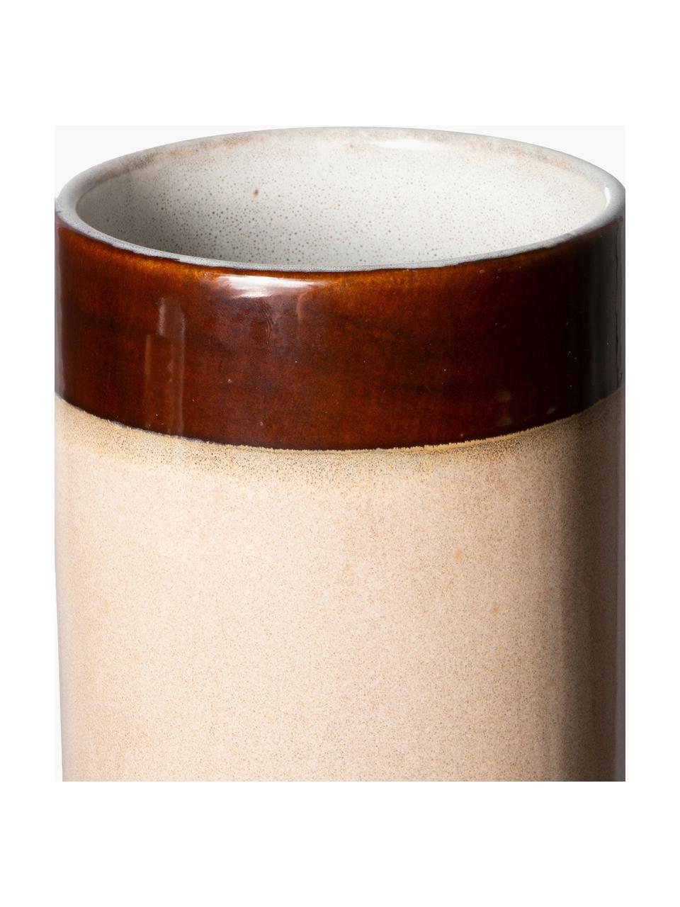 Handbeschilderde keramische vaas 70's met reactief glazuur, H 25 cm, Keramiek, Meerkleurig, Ø 10 x H 25 cm
