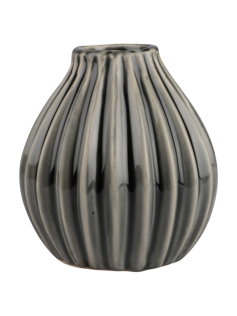 Vase Agnes aus Keramik, Keramik, Grau, Ø 12 x H 13 cm