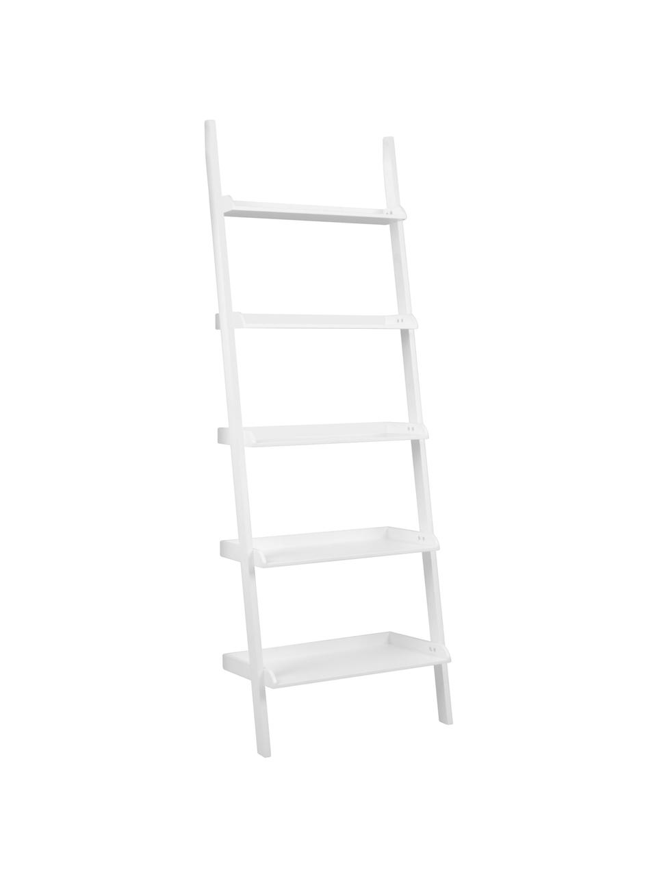 Rebríkový regál Wally, biela, Lakovaná MDF-doska strednej hustoty, Biela, Š 67 x V 189 cm