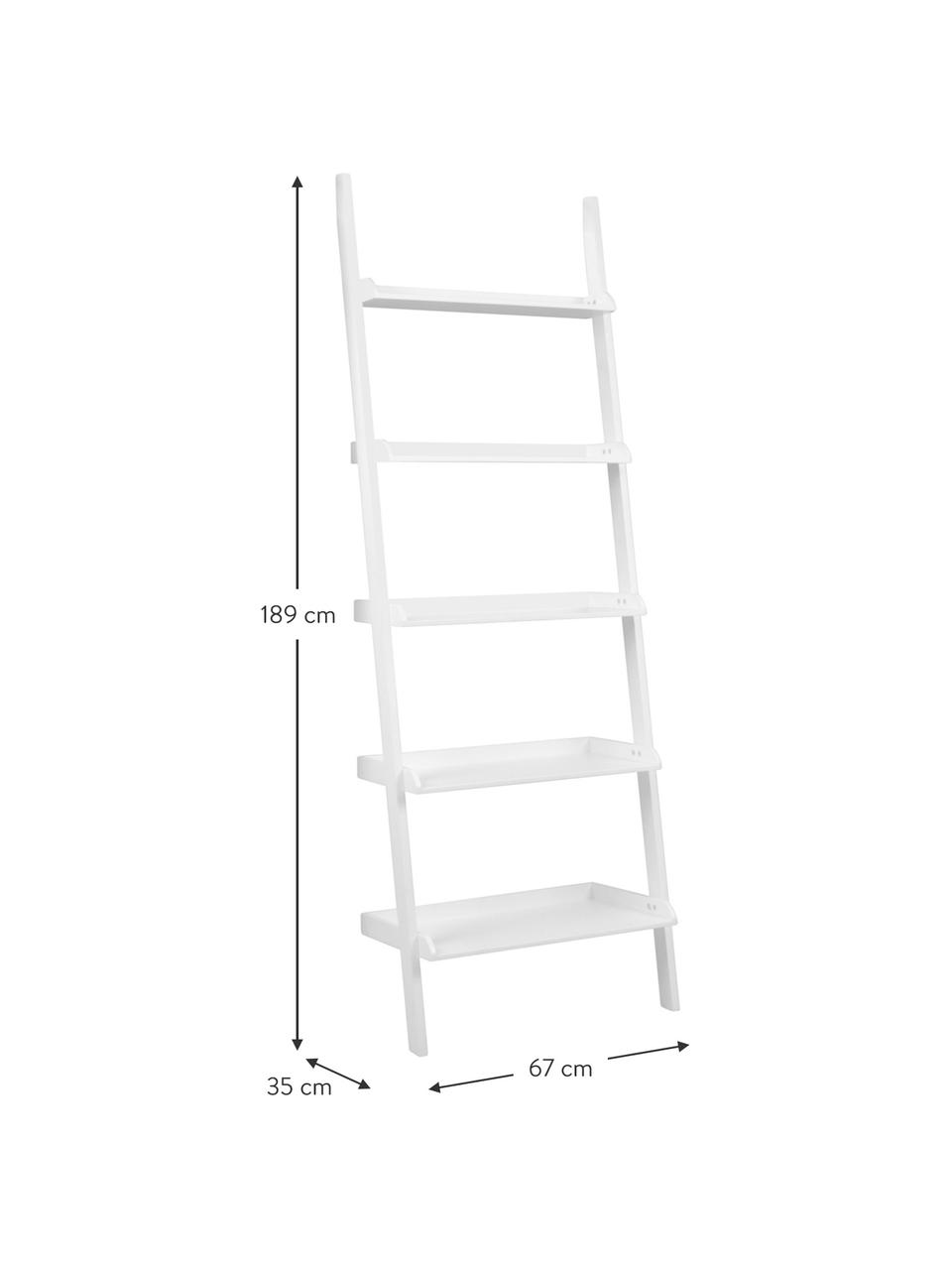 Ladder wandrek Wally in wit, Gelakt MDF, Wit, B 67 x H 189 cm