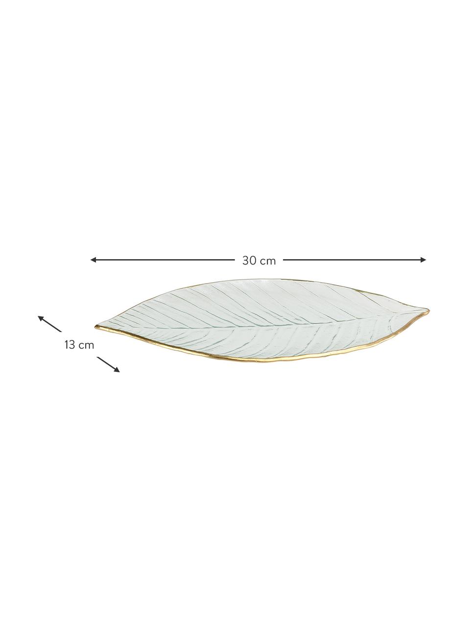 Dekorativní mísa Leaf, Sklo, Transparentní, zlatá, Š 30 cm, H 13 cm