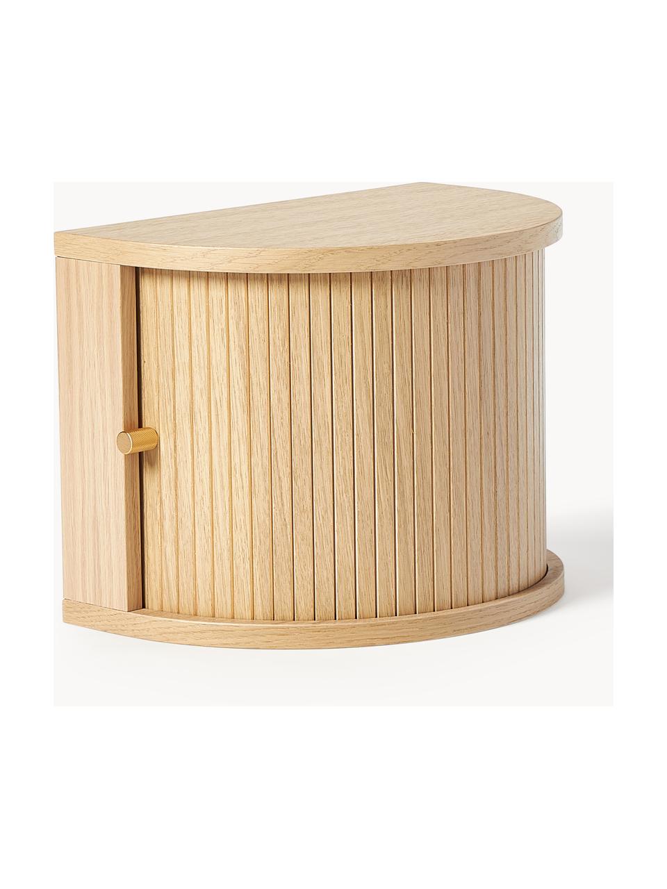 Nástěnný noční stolek s žebrováním Front, Dubové dřevo, Š 40 cm, V 30 cm