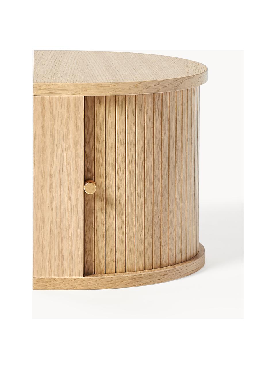 Nástenný nočný stolík s drážkovou prednou stranou Calary, Dubové drevo, Š 40 x V 30 cm