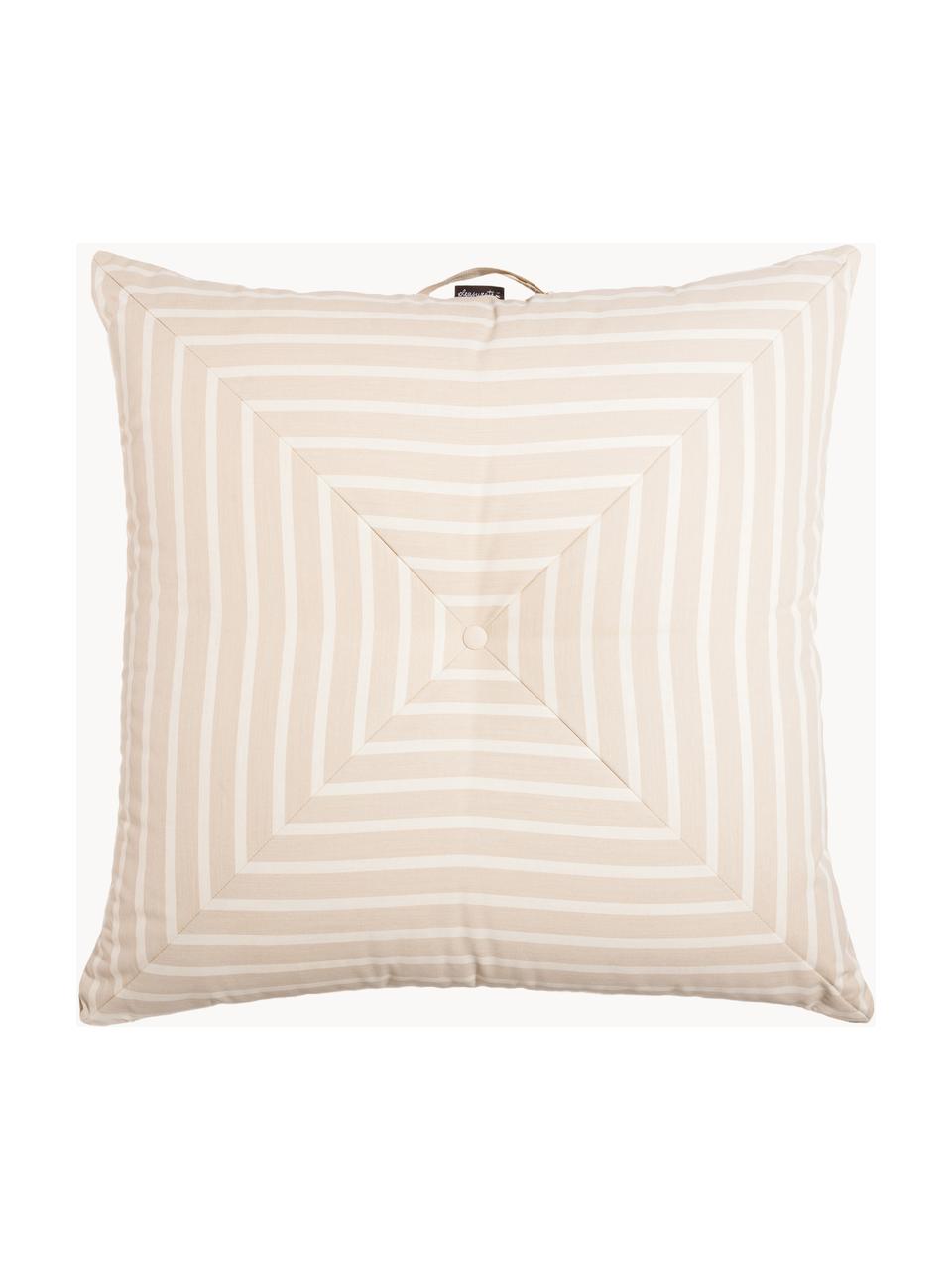 Coussin de sol de jardin rayé Cozy, Beige clair, larg. 85 x long. 85 x haut. 24 cm