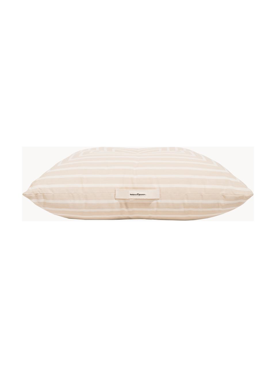 Outdoor Bodenkissen Cozy mit Streifen, Bezug: 100 % Polyacryl, strapazi, Hellbeige, Cremeweiss, B 85 x L 85 x H 24 cm