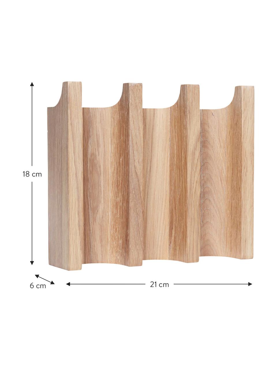Wandgarderobe Column aus Eichenholz, Eichenholz, Eichenholz, B 21 x H 18 cm