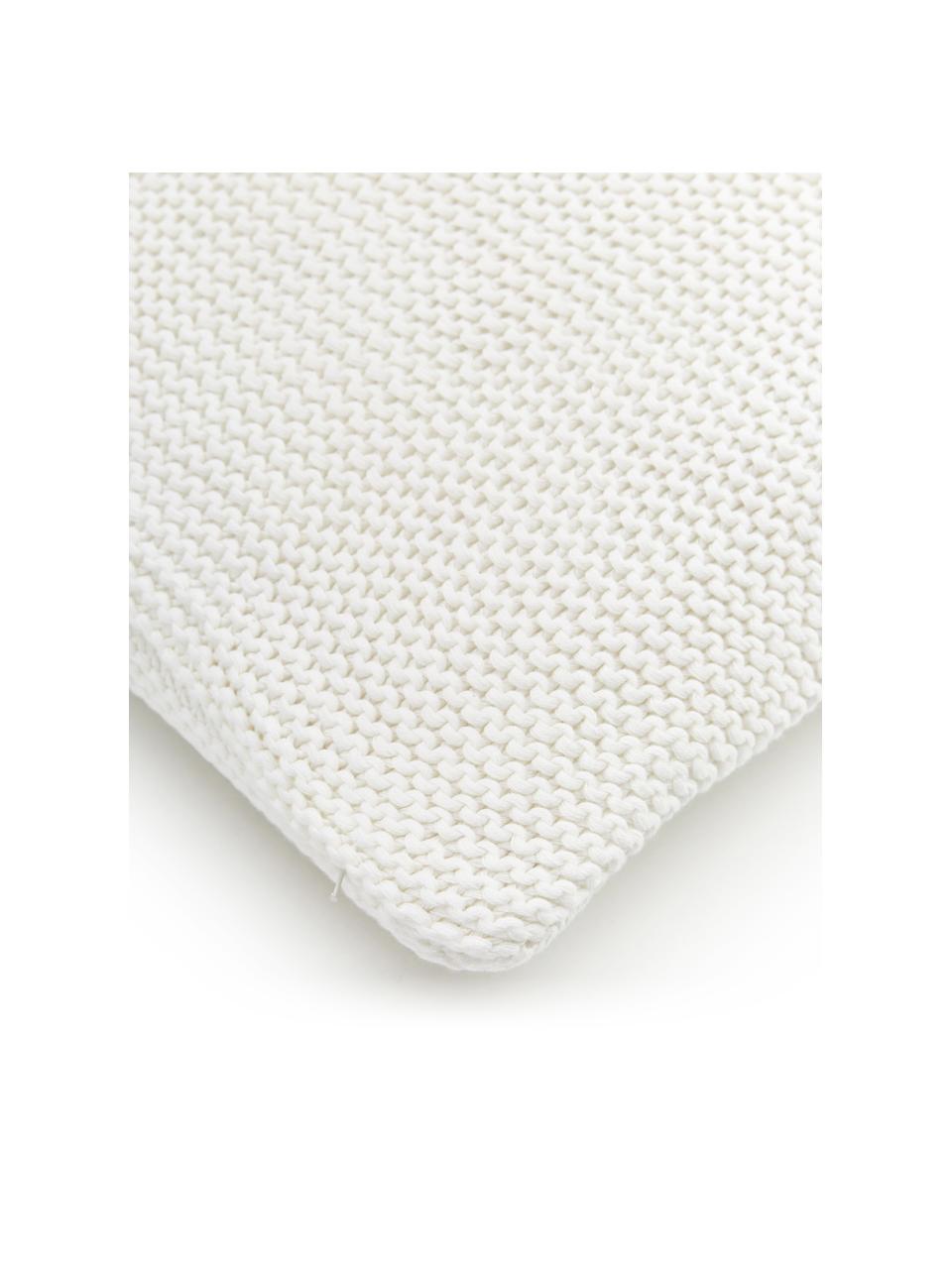 Funda de cojín de punto de algodón ecológico Adalyn, 100% algodón con certificado GOTS, Blanco natural, An 40 x L 40 cm