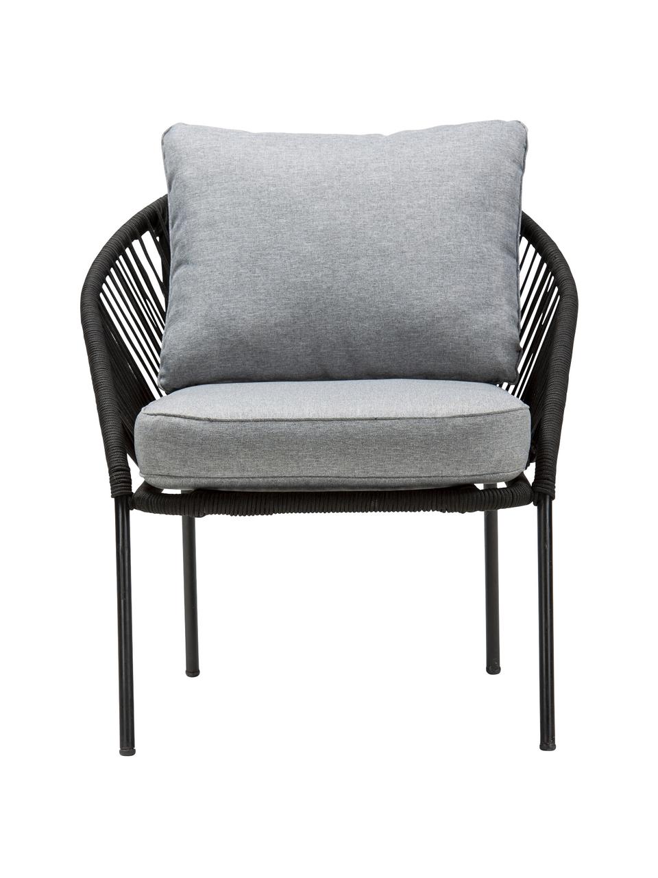 Fauteuil lounge de jardin Le Bonom North, Gris, noir, larg. 73 x prof. 80 cm