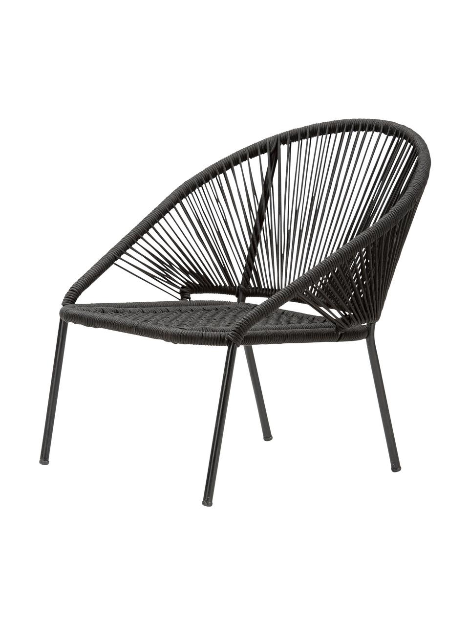 Fauteuil lounge de jardin Le Bonom North, Gris, noir, larg. 73 x prof. 80 cm