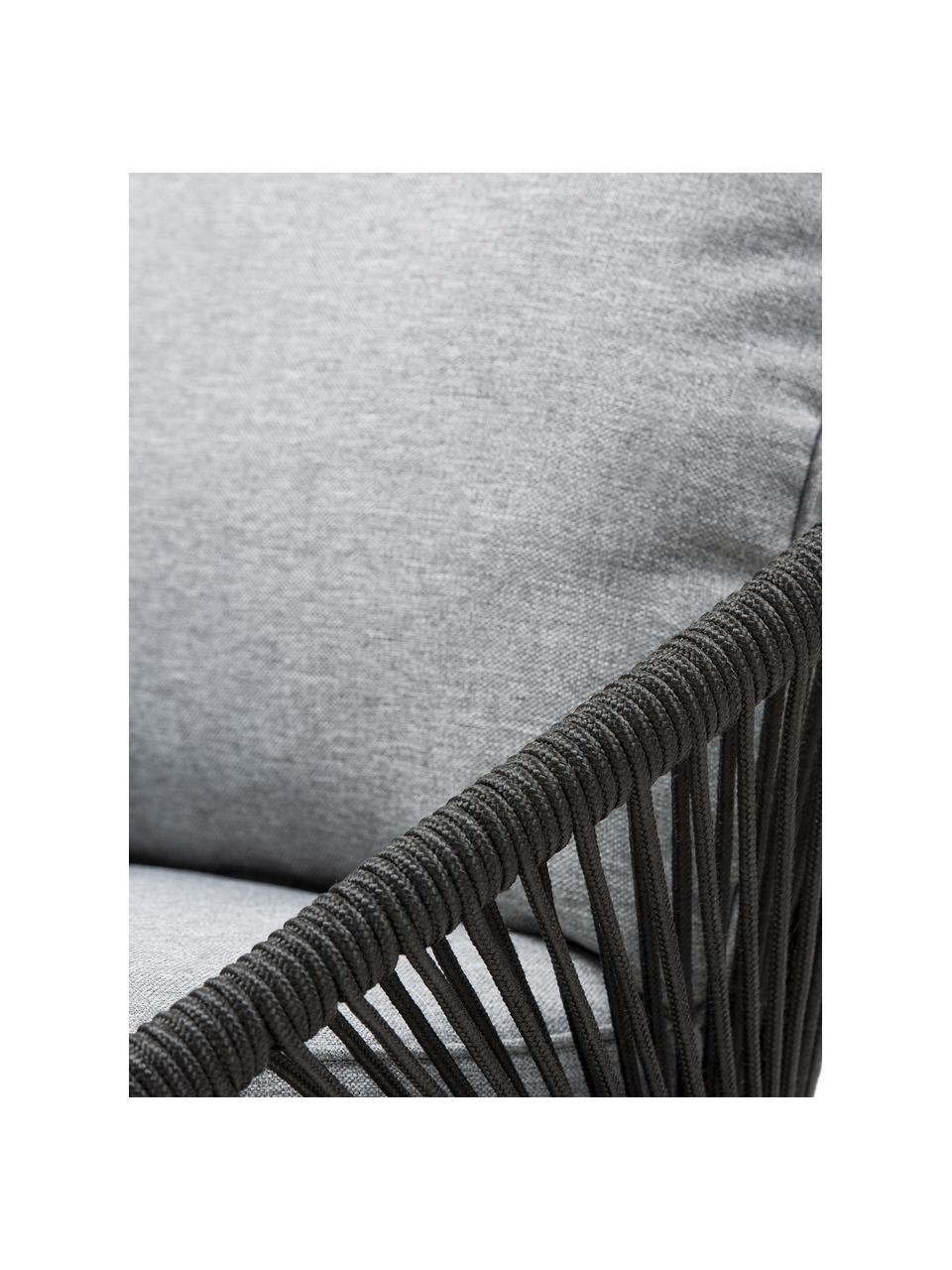 Outdoor loungefauteuil Le Bonom North, Bekleding: 100 % polyester, Poten: gepoedercoat metaal, Wit, zwart, B 73 x D 80 cm