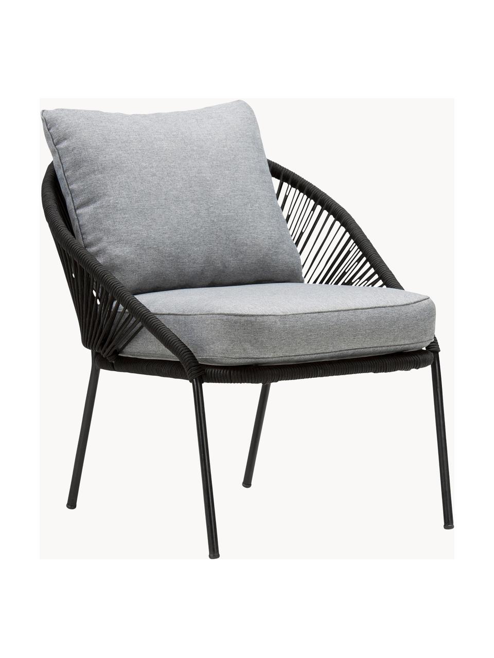 Fauteuil lounge de jardin Le Bonom North, Gris, noir, larg. 73 x prof. 80 cm