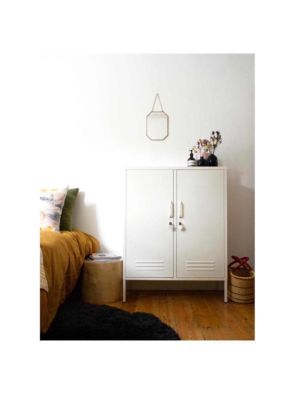Metalen highboard Midi, Gepoedercoat staal, Wit, B 85 x H 111 cm