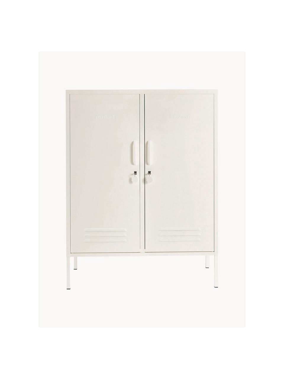 Chiffonnier taquilla de metal The Midi, Acero con pintura en polvo, Off White, An 85 x Al 111 cm