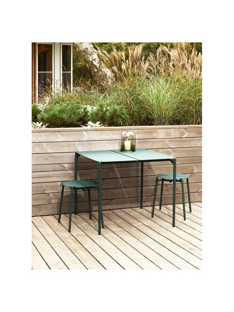 Zahradní kovová stolička Novo, Potažená ocel, Tmavě zelená, Ø 35 cm, V 45 cm