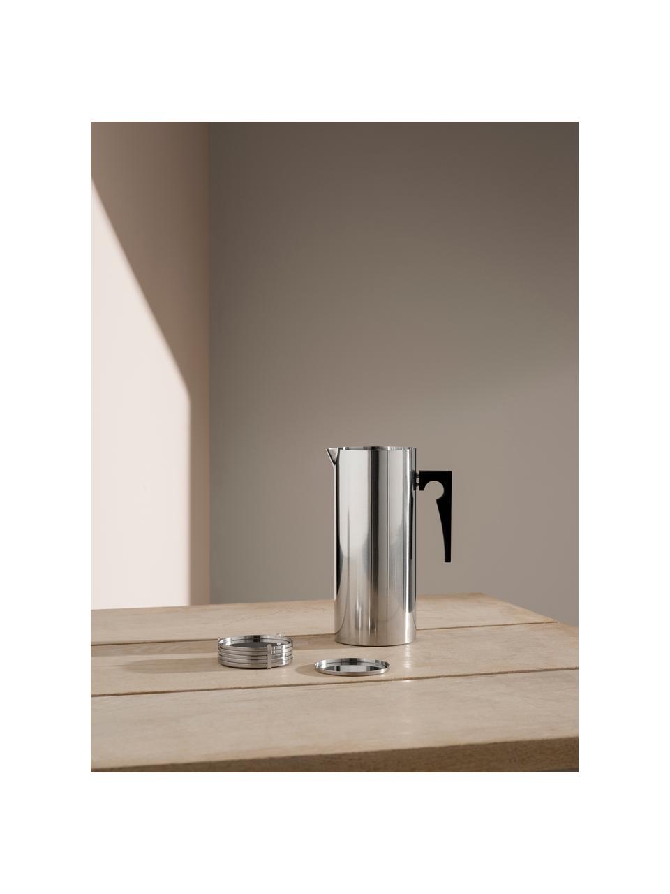 Wasserkrug Arne Jacobsen, 2 L, Korpus: Edelstahl, Griff: Kunststoff, Silberfarben, 2 L