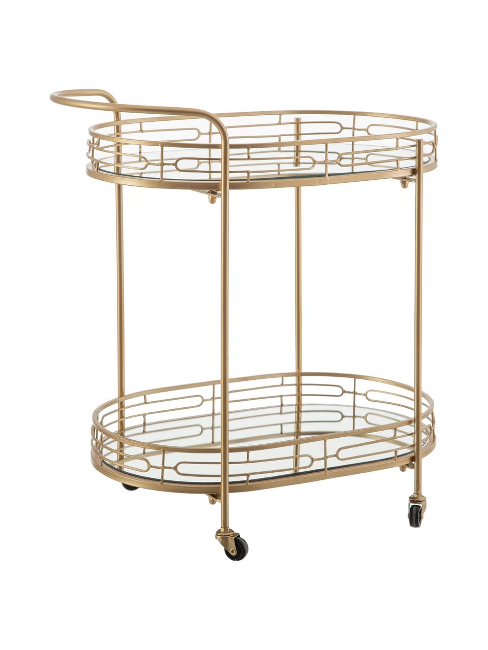 Gouden barcart Camaro, Metaal, spiegelglas, Messingkleurig, 41 x 76 cm