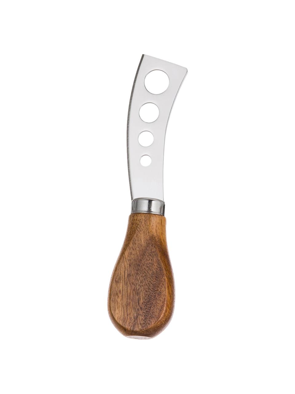 Silbernes Käsemesser-Set Frija mit Akazienholzgriff, 5-teilig, Griffe: Akazienholz, Akazienholz, Silberfarben, Set mit verschiedenen Größen